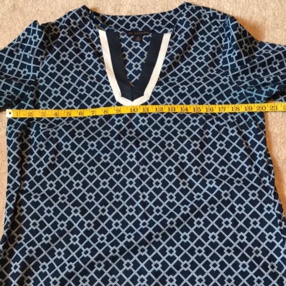 Brooks Brothers 346 Geometric Tunic Peasant Top Size M - Picture 7 of 7